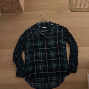 Equipment green plaid silk shirt